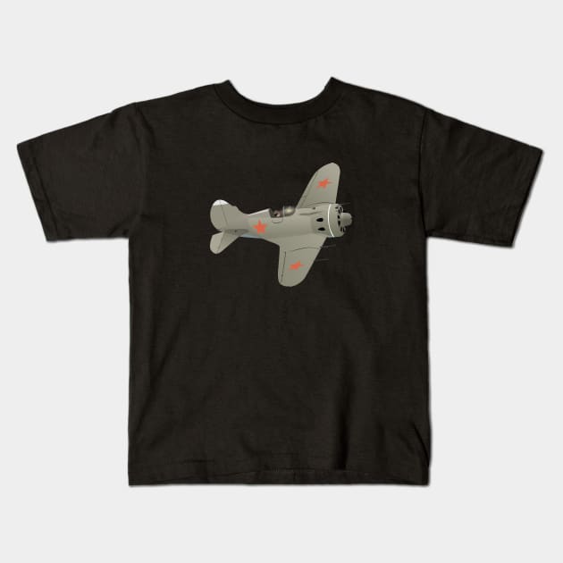 I-16 Soviet WW2 Fighter Aircraft Kids T-Shirt by NorseTech